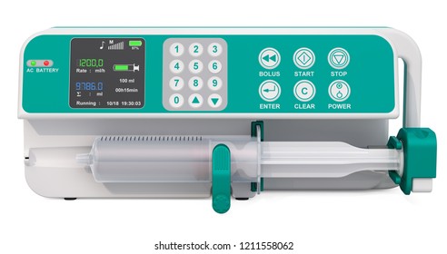 Syringe Infusion Pump. 3D Rendering