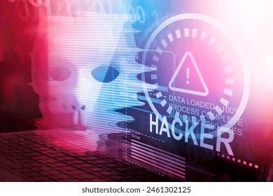 system hacked alert , malware attacks , cyber crime awareness - Powered by Shutterstock