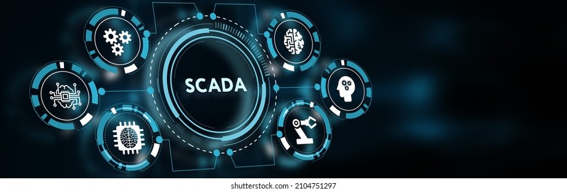 System Supervisory Control And Data Acquisition Technology Concept. SCADA