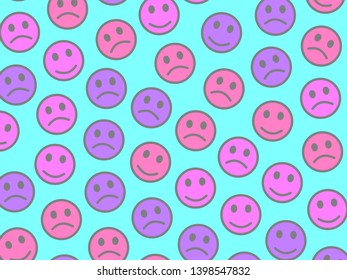 Cute Kawaii Hot Pink Happy Faces Stock Vector (Royalty Free) 2195040277 ...