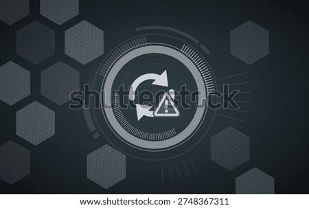 System update failure and synchronization error alert icon on digital background