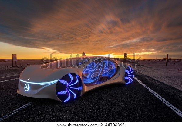 Szczecin,Poland-April\
2022:Mercedes-Benz Vision AVTR, a vision of the future by\
Mercedes.3D\
Illustration.