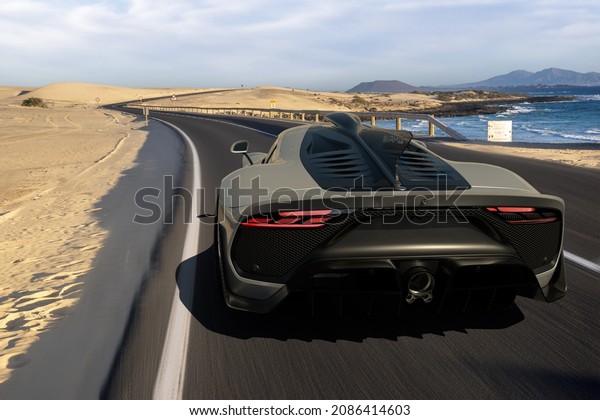 Szczecin,Poland-December 2021:MERCEDES-AMG\
project ONE, a car that will transfer the latest and most efficient\
hybrid technology Formula 1 for public roads -3d\
illustration.