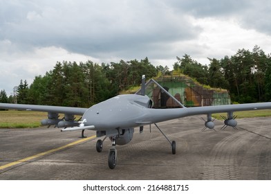 Szczecin,Poland-May 2022:Turkish Combat Drone Bayraktar TB 2.3D Illustration.