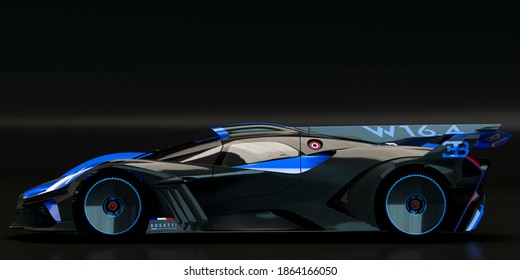  Szczecin,Poland-November 2020:Bugatti Bolide In The Studio,3d Illustration.