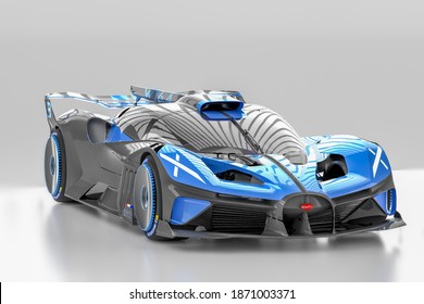 Szczecin,Poland-November 2020:Bugatti Bolide In The Studio,3d Illustration