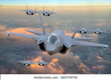Szczecin,Poland-October 2020:Lockheed Martin F-35 ,3d illustration.