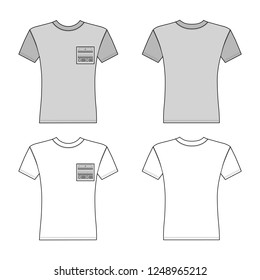 T Shirt Man Template Front Back Stock Illustration 1248965212 ...