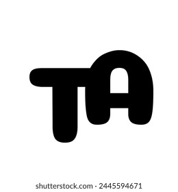 TA Bold Initial Logo in Black and White Color, simple type. - Powered by Shutterstock