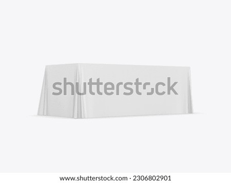Table Cloth Fitted Exhibition advertising runner, cloth and stitched table cover. 3D illustration.