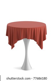 Table Covered Cloth Place Presentations Podium Stock Illustration 77686180