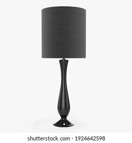 Table Lamp With Shade 3D Rendering Isolated On White Background