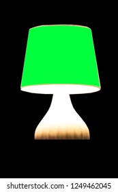 Table lamp with soft light on a black background