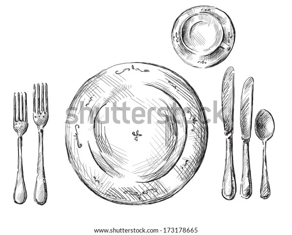 Table Setting Stock Illustration 173178665