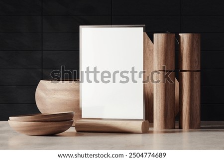 Table stand menu holder mockup. 3D rendering