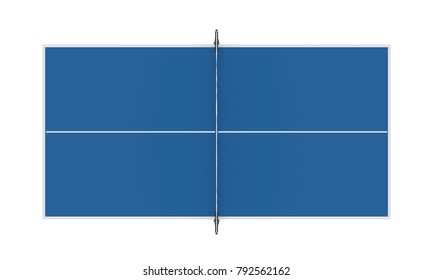 Table Tennis Table Isolated (top View). 3D Rendering