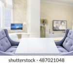 Table Top And Blur Interior of Background 3d render