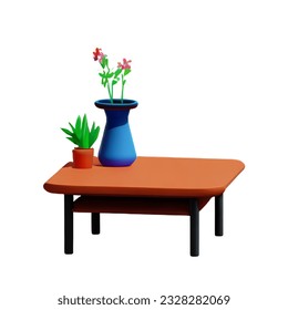 Table and vase with flower