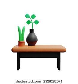 Table and vase with flower