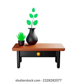 Table and vase with flower