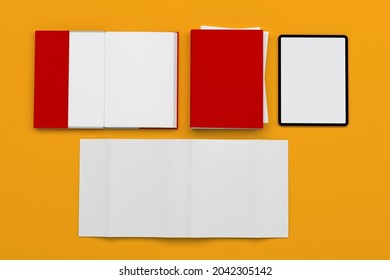 Tablet and Book 3D Rendering