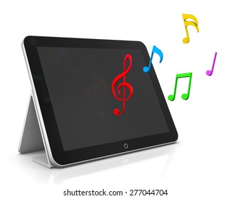 tablet computer 3D model isolated on white, digital library concept, Objects with Clipping Paths
