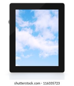 tablet computer isolated on white background. 3d rendered image