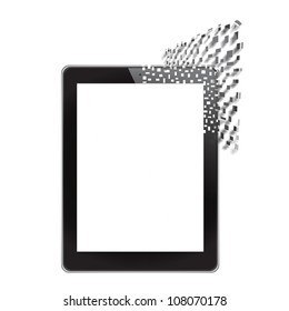 Tablet computer on white background