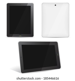 Tablet Computer Set Face Back Perspective Stock Illustration 185446616 ...