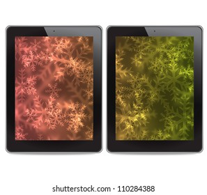 Tablet computers on white background