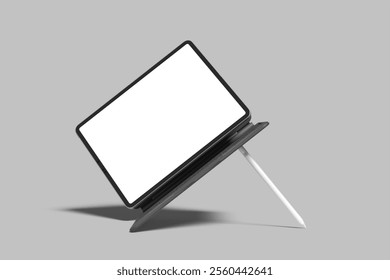 tablet with keyboard blank mockup