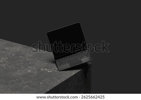 TABLET MOCK-UP ISOLATED ON GREY BACKGROUND TO PRESENTATION YOUR DESIGN