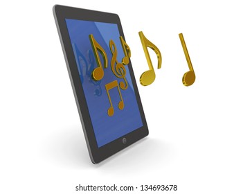 TABLET AND MUSIC - 3D
