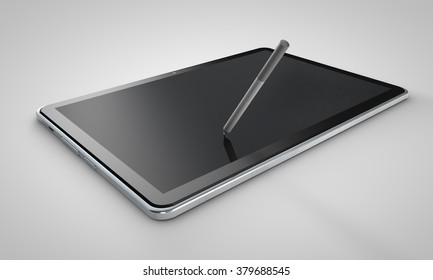 Tablet on a grey background