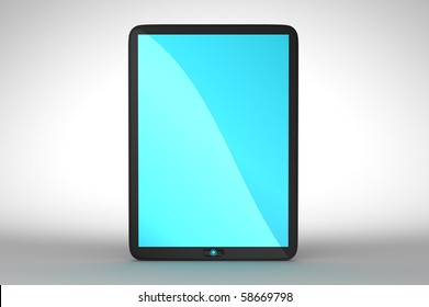 Tablet PC with blue colored screen. Extralarge resolution.