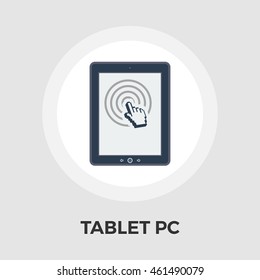 Tablet PC flat icon isolated on the white background.