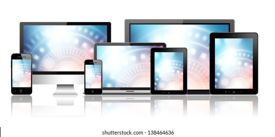 Tablet Pc, Mobile Phone, Notebook, HD TV And Computer