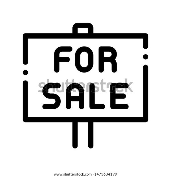 Tablet Real Estate Sale Thin Line Stock Illustration 1473634199