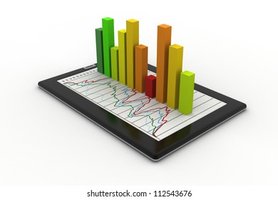 Tablets with a bar graph