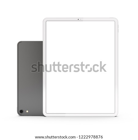Tablets isolated on a white background with a blank screen. 3d illustration