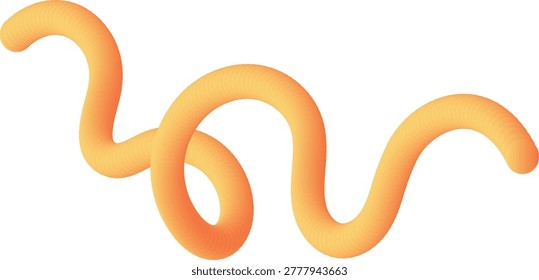 Tabular orange gradient color flowing circle line folded for decoration