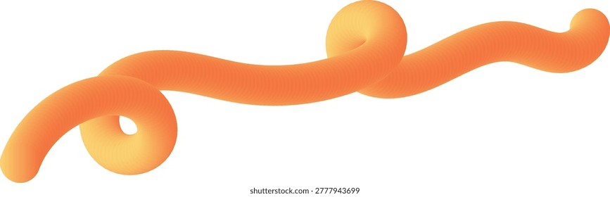 Tabular orange gradient color flowing circle line folded for decoration