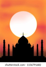 Tac Mahal Illustration Silhouette  Drawing