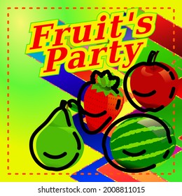 Tacky Vintage Fruit Party With Various Color