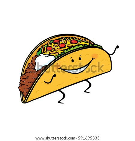 Taco Cartoon Character Stock Illustration 591695333 - Shutterstock