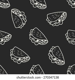 Taco Doodle Seamless Pattern Background