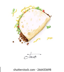 Taco - Watercolor Food Collection