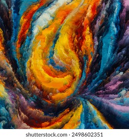 Tactile Textures series. Background composition of dynamic colored textures on the subject of creativity, imagination and design. When human connections recede, the voices of textures advance.