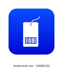 Tag with bar code icon digital blue for any design isolated on white illustration
