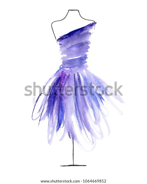 Tailor Doll Watercolor Dress Hand Drawn Stock Illustration 1064669852 ...